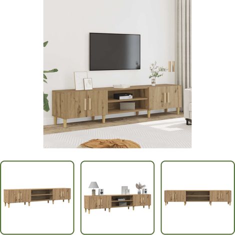 TV-Schrank Eiche - TV-Schrank Artisan-Eiche 180x31,5x40 cm Holzwerkstoff (1/5)