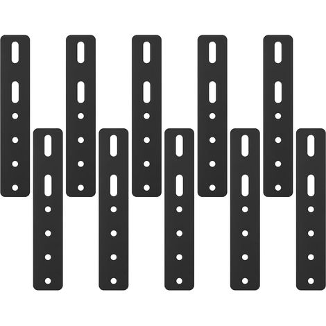 10 Pièces Plaques Perforées 6 Trous 200x36x3mm Idéals pour assemblage meuble, fixation solide, métal résistant, installation facile, 10 connecteurs plats à 6 fentes. (1/5)