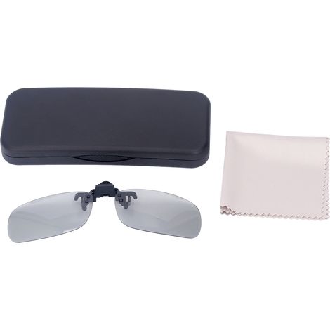 Lunettes de protection polarisées portables jour et nuit avec clips pour verres correcteurs, noires et grises. (1/5)