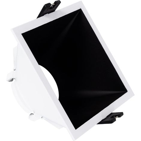 Portafaretto Downlight Quadrato 45º Basso UGR per Lampadina LED GU10 / GU5.3 Foro 85 x 85 mm Bianco / Nero