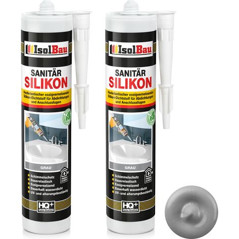 IsolBau Sanitärsilikon Grau 2 x 300 ml (1/5)
