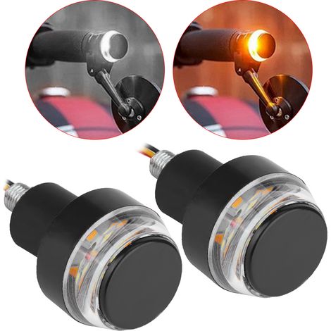 Plaque d'immatriculation LED 2 pièces, feu de signalisation 70cm, câble pour moto scooter quad, blanc clignotant vers jaune, accessoire éclairage (1/5)