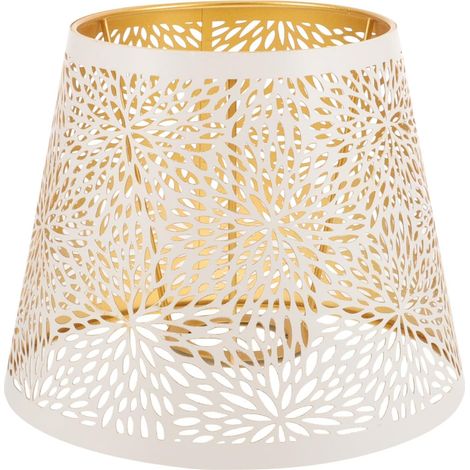 Abat-jour en métal à pince, sculpté et orné d'un motif d'arbre – idéal pour les lampes de chevet. (1/5)