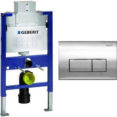 Geberit Duofix 0.82m WC Toilet Frame UP320 Kappa Cistern + KAPPA50 Matt Chrome (1/2)