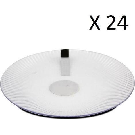 Lot de 24 assiette plate ronde, plat de service - Diamètre 25 x Hauteur 2 cm -JUANIO (1/3)