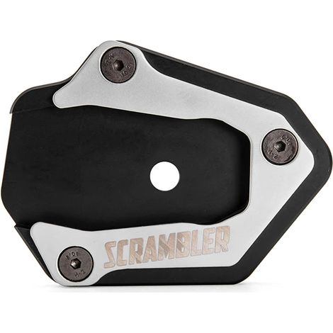 (Noir et argent) Compatible avec Ducati Scrambler 2014-2018 : béquille latérale en acier inoxydable, extension et support maxpower (1/3)