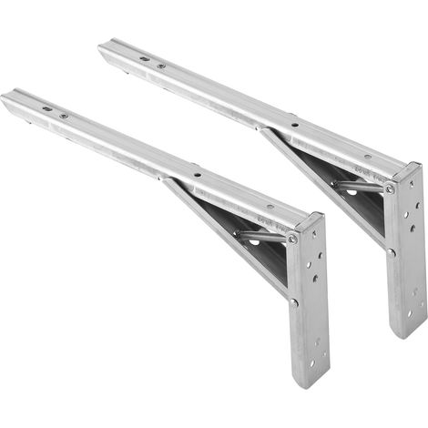 1 paire de supports muraux pliables pour étagère, cloison ou banc, en acier inoxydable de 30,5 cm (12 po).