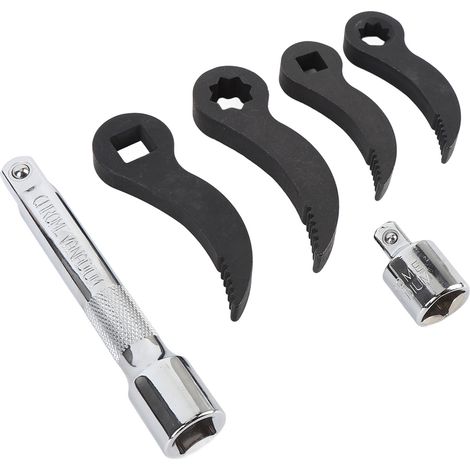 Ensemble d'outils avec adaptateurs pour leviers (1/2 po et 3/8 po), double équerre et équerre carrée, tige d'extension et coffret de rangement (1/5)