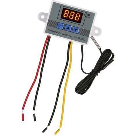 Electronic Temperature Controller, LED Display Thermostat Module, Temperature Control Switch with Waterproof NTC Probe -50 110℃ for Refrigerator 24V 240W (1/5)