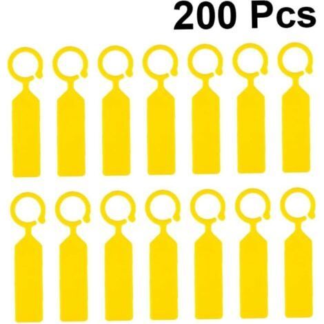 BUNTHAUS 200 jaune Étiquettes de Plantes Suspendues Imperméables et Résistantes aux Intempéries pour Jardin (10.8x2.4 cm) PVC Réutilisable, Décoratif et Polyvalent Marqueurs de Plantes (1/5)