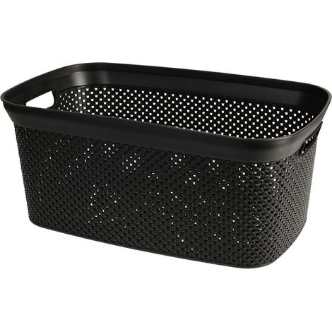 Panier à linge de salle de bain, noir, 35 L (1/3)