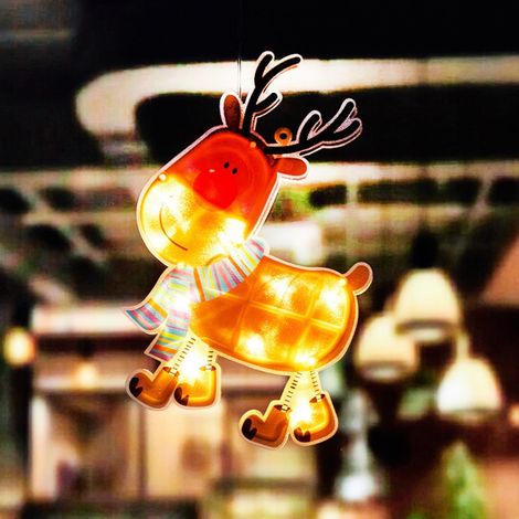 Guirlande Lumineuse De Noël - 10 Led - Ventouse Pour Fenêtre - Alimentation Sur Piles - Décoration Intérieure (1/5)