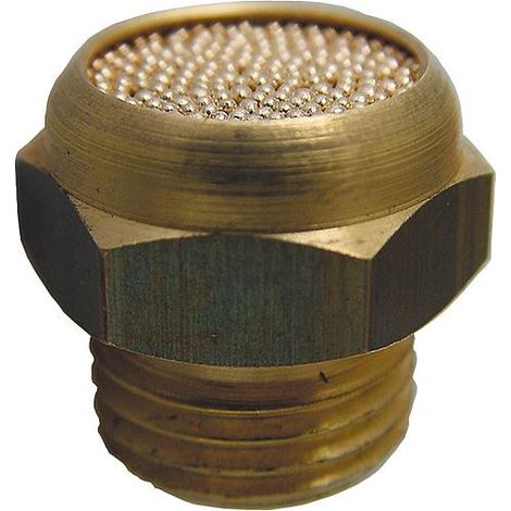 Silencieux en bronze fritte version plate avec ecrou six pans G 3/8 (1/2)