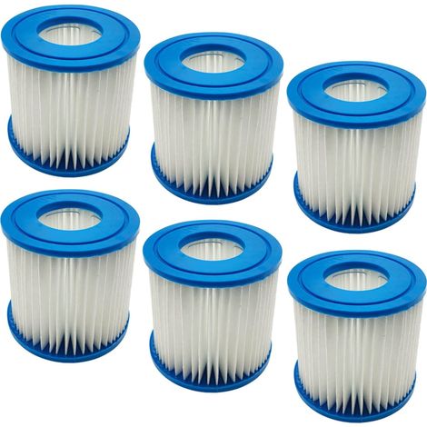 Lot de 6 spas pour Spa de Type D VII, Pompe à Cartouche de Rechange Compatible avec Best-Way la Cartouche filtrante pour Intex Type D piscines thermales, 4,21 x 3,74 x 2,05'' (1/5)