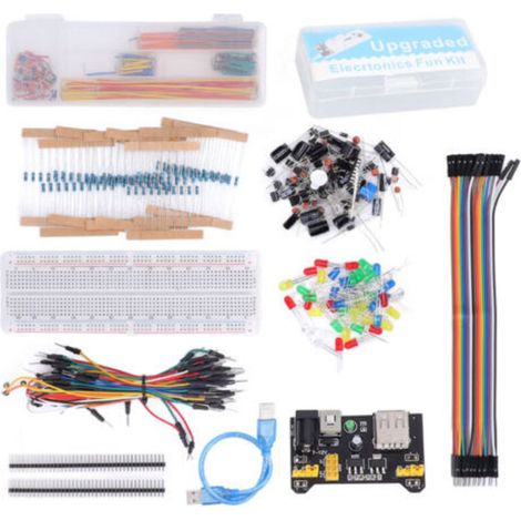 Kit de composants électroniques, assortiment amusant de démarrage avec planche à pain de 830 points d'attache pour R3 (1/5)