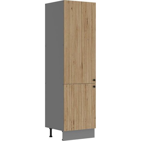 Küche AVA Artisan Hochschrank 60 cm Lamellenoptik Küchenzeile Einbauküche (1/5)