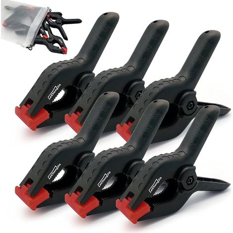 6 PièCes Pinces à Ressort, 4 Pouces Pinces Clips Nylon, Pinces à Ressort En Plastique, Pince De Serrage Serre-Joint Pour Travaux Du Bois Et Studio De Photographie (1/5)