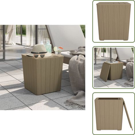 Table de jardin avec couvercle amovible marron polypropylène - Table De Jardin - Table Extérieure - Mobilier De Jardin - Table En Polypropylène - Table Avec Rangement (1/5)