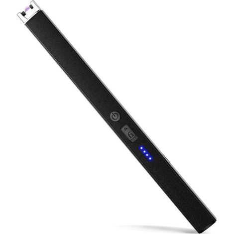 Noir,Briquet électrique, Allumefeu à Arc climatiquement Neutre USBC sans, Briquet de Poche avec Interrupteur de sécurité Double, résistant au Vent et AntiExplosion pour Cuisine, extérieur (1/5)