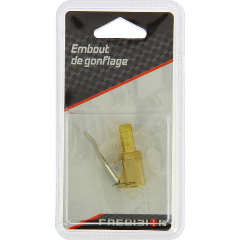 Embout de gonflage en laiton pour valves automobile – Accessoire pour compresseur et pompe – Longueur 8 cm, poids 0,240 kg (1/2)