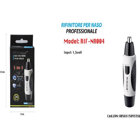 MaxTech - Rasoio Rifinitore Per Peli Naso Orecchie Barba Uomo Maxtech Rif-na004 -