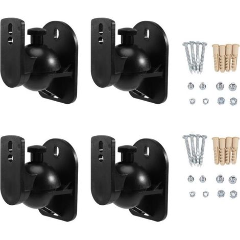 4 PièCes SéRies Support de Mural Haut-Parleur Universel Pince Plafond avec Rotation RéGlable L'Angle Pivotement et D'Inclinaison (1/4)