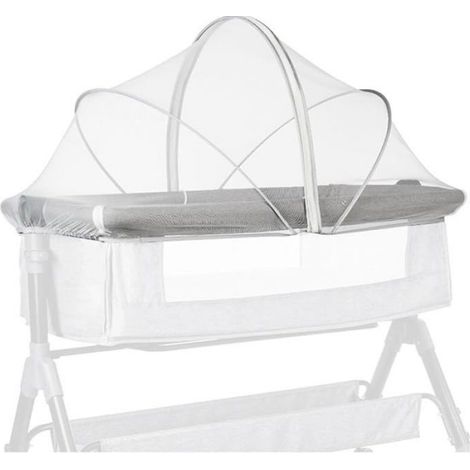 Moustiquaire pour berceau, auvent universel en maille respirante avec fermeture éclair à double sens et support haute élasticité, (1/5)
