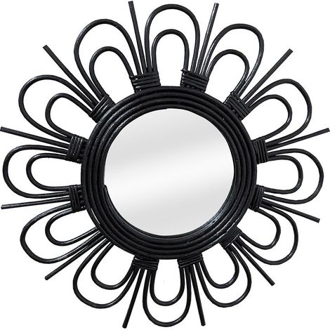 Miroir en rotin Aina 225 - Noir (1/4)