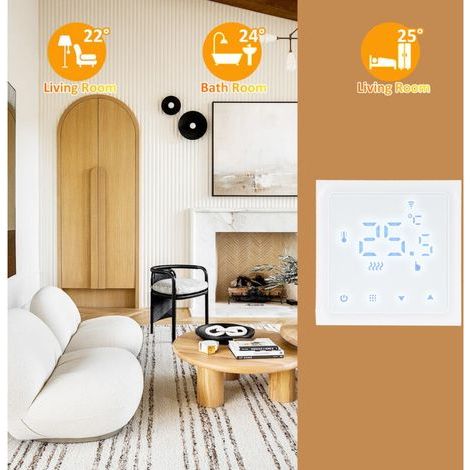 HY610-WIFI Intelligenter Heizungsthermostat, digitaler Temperaturregler, Steuerung per App, LCD-Touchscreen, wöchentlich programmierbarer Frostschutz für Zuhause (1/5)
