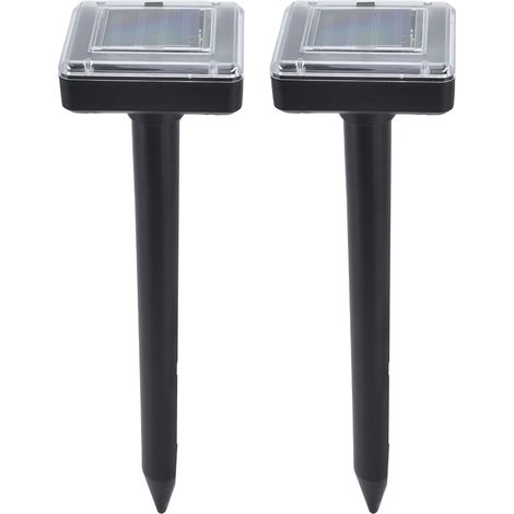 Lot de 2 répulsifs solaires à ultrasons résistants à la pluie pour souris, rats, taupes et serpents, en extérieur. (1/5)
