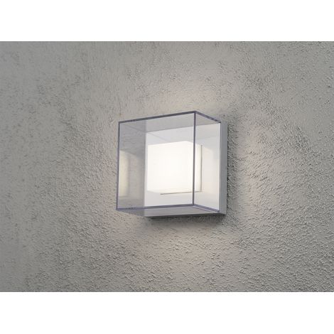 Quadratische Wandleuchte SANREMO, bruchsicherer Schirm, 9W HP-LED, IP54 (1/5)