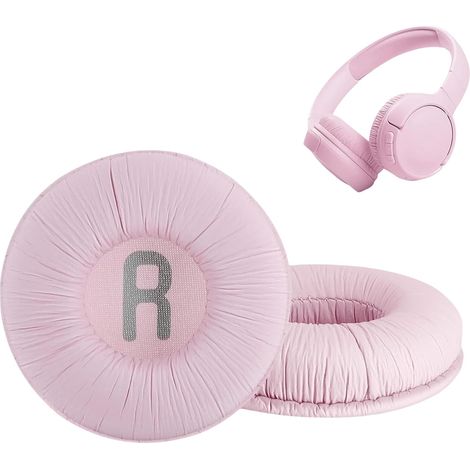 1 Paire Coussinet Casque pour JBL Tune600 T500BT T450 T450BT JR300BT T510BT T520BT JR310BT, avec Mousse à Mémoire, Conception Ergonomique (Cuir protéique plissé - Rose) (1/5)