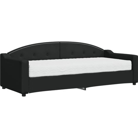 Maison Exclusive - Divano Letto con Materasso Nero 80x200 cm in Tessuto (1/5)