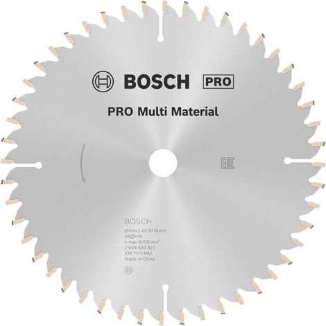 Lame de scie circulaire Bosch PRO MultiMaterial 184x2,4x16 48Z - 2608640815