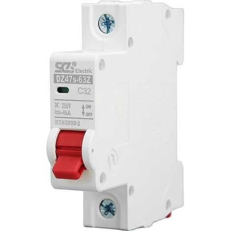 Leitungsschutzschalter 1P DC 250V MCB 32A DIN-Schienenmontage Schutzschalter 6000A Schaltleistung