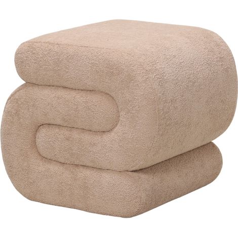 POUF CM 51X48 H. 46 IN TESSUTO EFFETTO BOUCLE' BEIGE