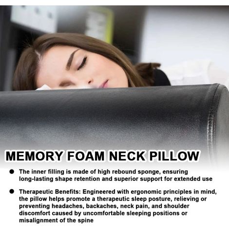 Oreiller cervical en rouleau en mousse à mémoire de forme, cylindre rond de 19,7x3,9 pouces avec housse lavable à fermeture éclair pour soulager la douleur lombaire des jambes (1/5)