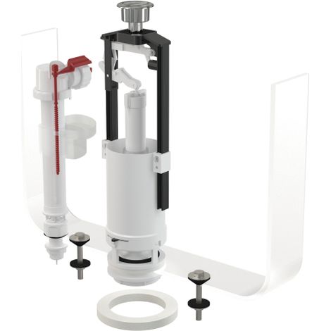 Kit de montage pour réservoir en céramique avec bouton marche/arrêt chromé (1/2)