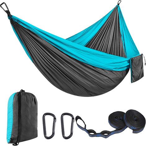Hängematte Outdoor Camping 2 Personen 300 x 200 cm Ultraleicht Reise Hängematte 300 KG Tragfähigkeit Nylon Garten Strand Doppelhängematte (1/4)