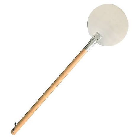 Le Marquier – Pelle à tourner pizza en inox 22 cm – Manche long en bambou 67 cm – Accessoire de four à pizza léger et robuste (1/3)