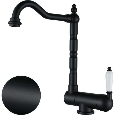 Black Pull Out Kitchen Faucet, Brass Kitchen Tap, Foldable Kitchen Mixer Tap Under Window with 360° Swivel Spout, Pull Out Sink Faucet for Window MUMU (1/4)