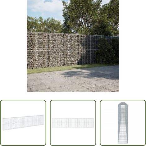 Aménagement extérieur -  Panier gabion avec couvercle 900x50x200 cm fer galvanisé (1/5)