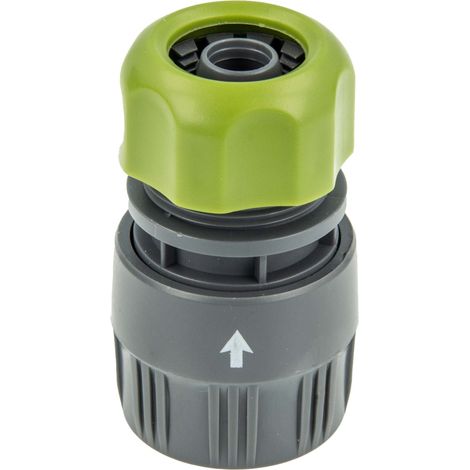 Hydro-Fit Schlauchkupplung Klickverbinder für Schlauch 1/2 Zoll (Ø 12 mm) PVC-U Grau/Grün (1/4)