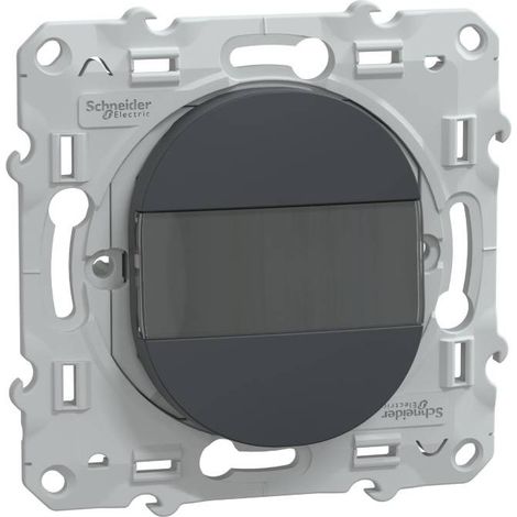 Ovalis - poussoir à fermeture avec porte-étiquette - 10AX - Anthracite (S340266) (1/4)
