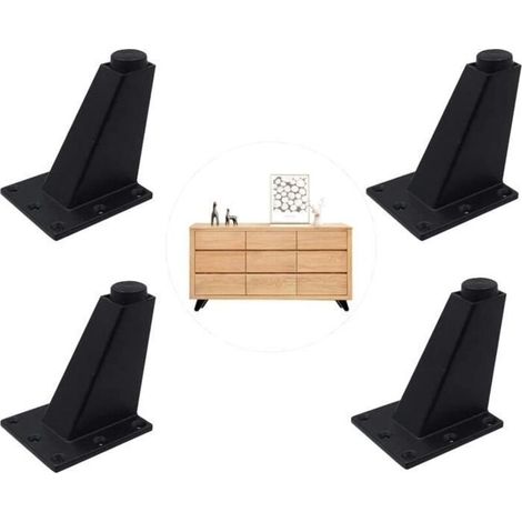 4 pièces pieds réglables pieds de meubles pieds de cuisine comptoir bar table tv pieds de table noir