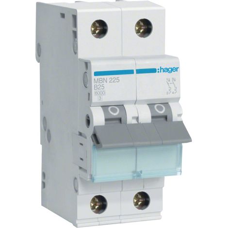 hager Leitungsschutzschalter 2 polig 6kA B-Charakteristik 25A 2 Module (1/3)