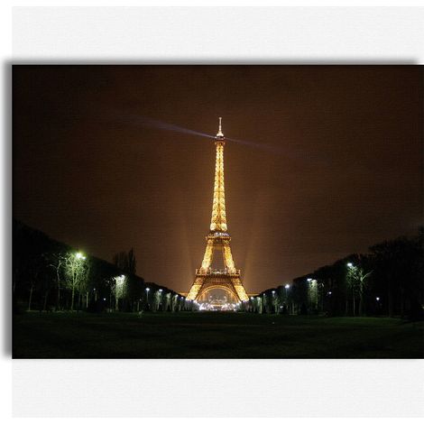 LA TORRE EIFFEL PARIGI Night - Tableau Canvas sur châssis en bois - Dimension : 140x100 cm (1/5)