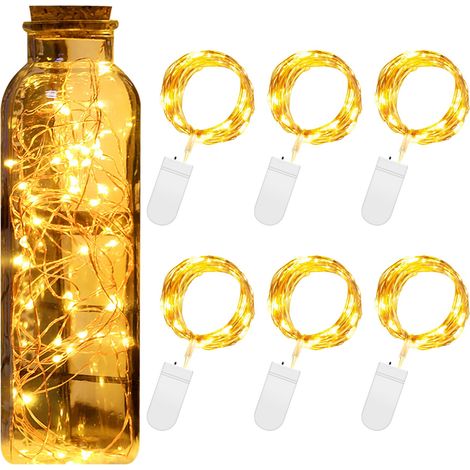 2M 20 LED Fil de Cuivre Lumière LED Guirlande Lumineuse Alimentés par Batterie, Convient pour la Fête, le Jardin, l'intérieur et Divers Festivals (1/5)