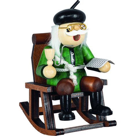 Saico Räucherfigur Opa im Stuhl Holz 30 cm grün/braun Räucherkerzen/-kegel