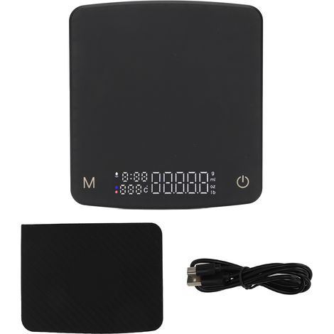 Petite balance à café numérique pour cafetière filtre, rechargeable, avec minuteur automatique, pour la cuisine et les aliments, 500 g/0,01 g (1/5)